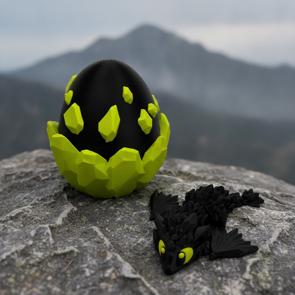 Crystal Dragon Green Eyes Big with Egg