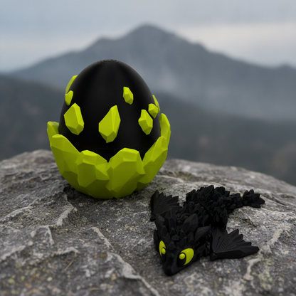 Crystal Dragon Green Eyes Big with Egg