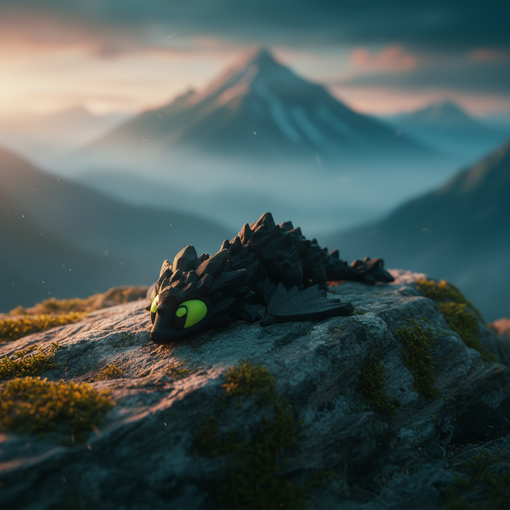 Flexi Crystal Dragon Green Eyes Mini