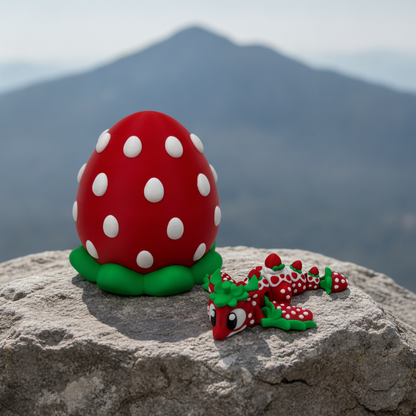 Strawberry Dragon Big with Egg